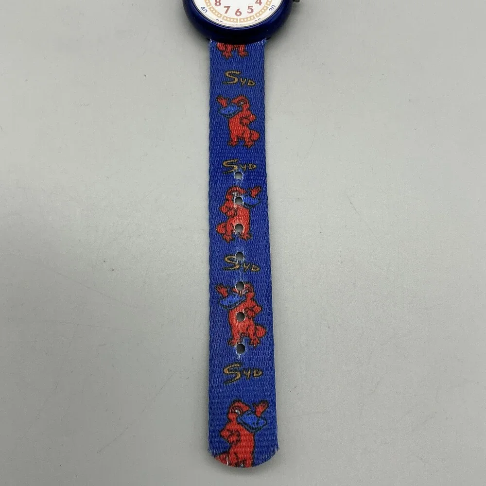 Vintage Flik Flak Swiss Sydney 2000 Boys Watch 29mm Blue SYD Strap New Battery